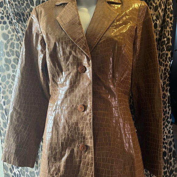 Embossed croc leather jacket - Picture 2 of 2